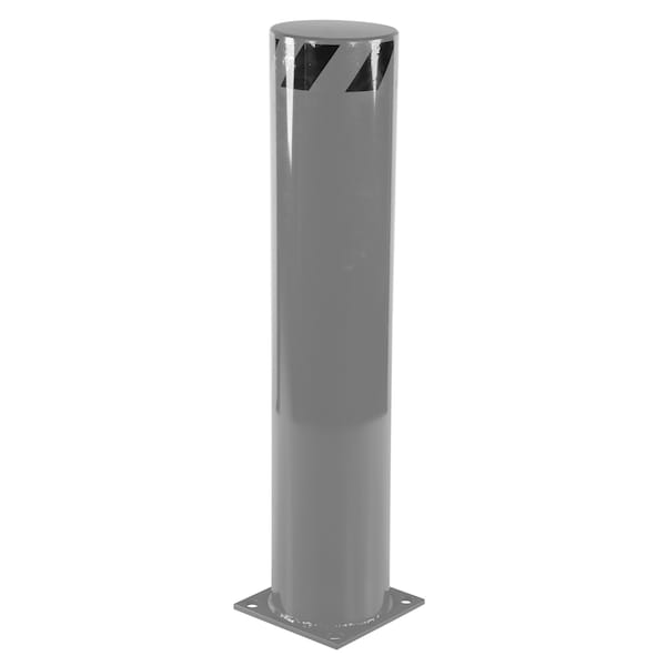 STEEL PIPE SAFETY BOLLARD 42"X8.5" GRAY